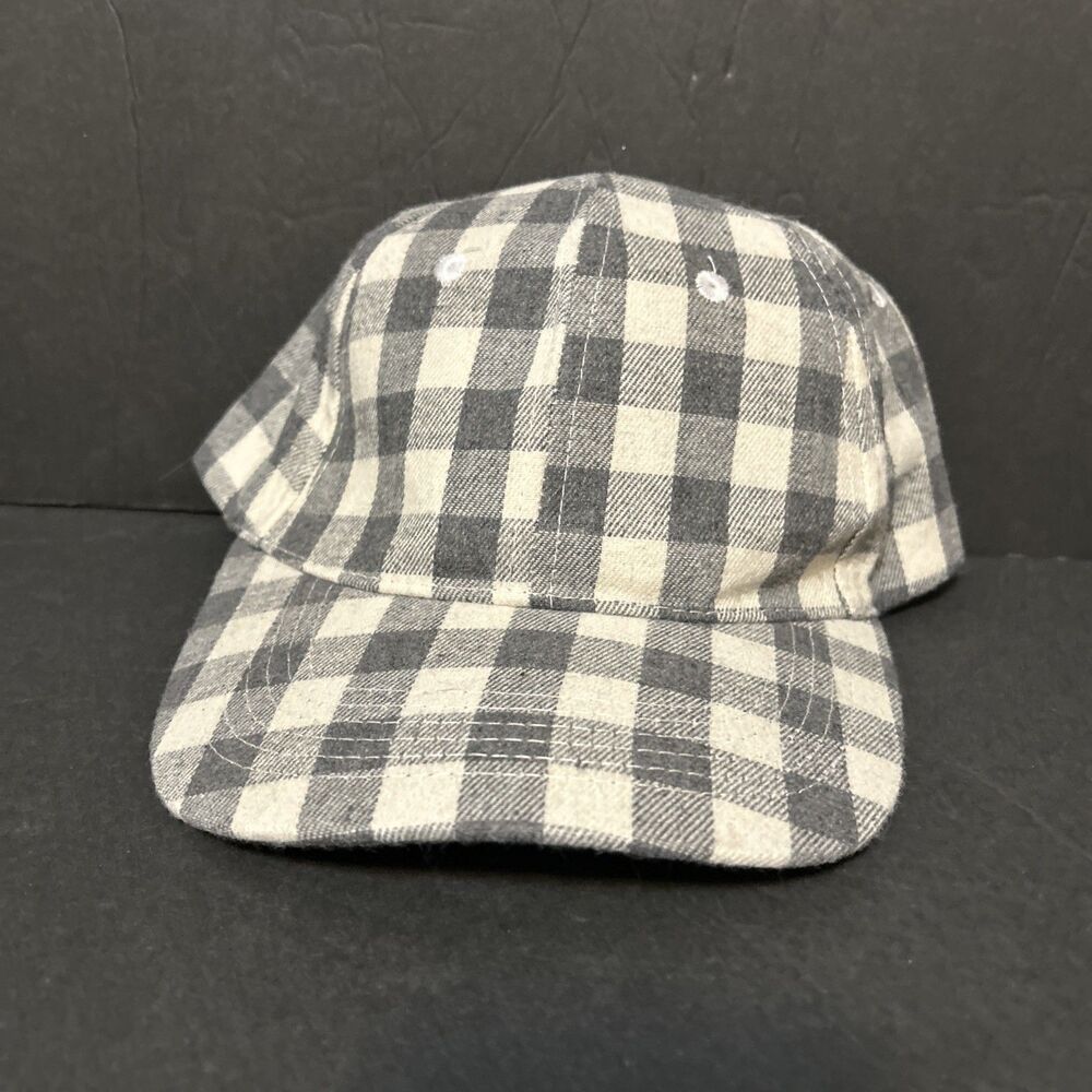 Cocus Pocus Baseball Cap Gray White OS Slideback Hat Plaid Pattern Adjustable